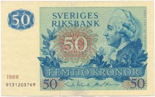 Svédország 1989. 50K T:III kis szakadás Sweden 1989. 50 Kronor C:F little tear Krause 52