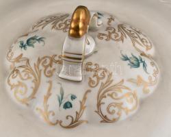 Schönwald virágmintás porcelán készlet: Leveses tál fedéllel, 3 db lapos kínáló, 2 db mély kínáló tá...