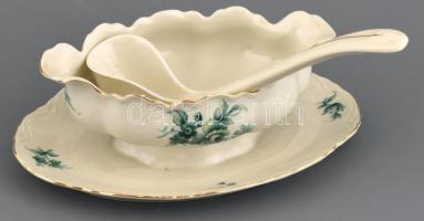 Schönwald virágmintás porcelán készlet: Leveses tál fedéllel, 3 db lapos kínáló, 2 db mély kínáló tá...