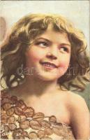 Girl. Children art postcard. Raphael Tuck & Sons Oilette Serie Kinderköpfe No. 566B. (fl)