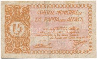Spanyolország / La Rapita 1937. 15c T:III- Spain / La Rapita 1937. 15 Centimos C:VG