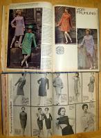 Vegyes nyomtatvány tétel: benne divatlapok évfolyamai a 60-as évekből (Ez divat)4  évfolyam bekötve + művészeti folyóíratok