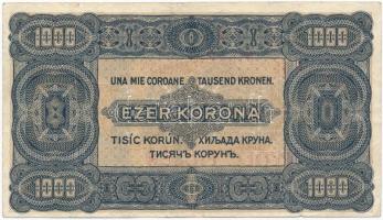 1923. 1000K "8 FILLÉR - NYOLC FILLÉR" felülnyomással, nyomdahely jelölés nélkül T:III Adam...