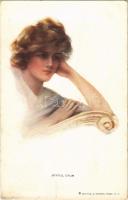1913 Joyful Calm. Lady art postcard. Reinthal & Newman Pubs. No. 210. s: Philip Boileau (fa)