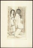 Erotikus ex libris rézkarc 10x15 cm