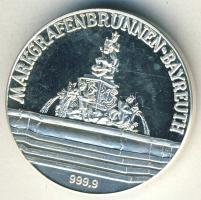 NSZK DN "Bayreuth-Markgrafenbrunnen" Ag emlékérem 7g T:PP