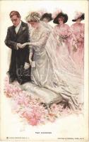 The Wedding. Romantic couple art postcard. Reinthal & Newman No. 188. s: Harrison Fisher (EB)
