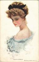 1914 Maid to Worship. Lady art postcard. Reinthal & Newman Pubs. No. 203. s: Harrison Fisher (EK)
