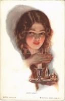 Good Night! Lady art postcard. Reinthal & Newman Pubs. s: Harrison Fisher (EK)