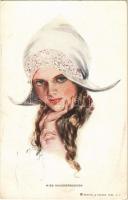 1912 Miss Knickerbocker Lady art postcard. Reinthal & Newman Pubs. No. 183. s: Harrison Fisher (EK)