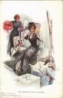 1910 The American Girl in France. Lady art postcard. Reinthal & Newman Pubs. Series 102. (EK)