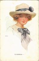 1917 Tomorrow. New World Girl Nr. 3. Lady art postcard (EK)