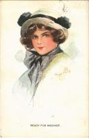 1914 Ready for Mischief. New World Girl Nr. 7. Lady art postcard (fl)