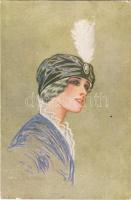 1917 Lady art postcard. 689/3. (fl)