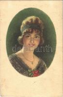1922 Lady art postcard. Amag O. 27. (EB)