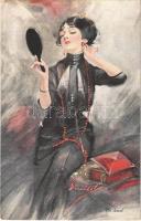 The Jewel Lady art postcard. artist signed