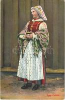 1916 Typy Polskie / Polish folklore, lady in traditional costumes (EK)