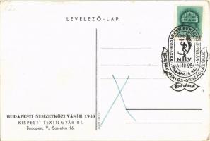 Kistext Kispesti Textilgyár Rt. reklámlapja. Budapesti-Nemzetközi Vásár 1940 / Hungarian textile fac...
