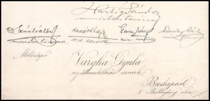 1917 Vargha Gyula (1853-1929) statisztikus, közgazdász, költő, kereskedelemügyi államtitkár részére ...