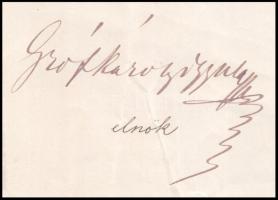 1881 gróf Károlyi Gyula (1837-1890) főrend, királyi kamarás Nagy-Küküllő vármegye ispánja, A  a fris...