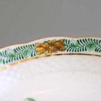 Herendi Apponyi mintás porcelán alj, kézzel festett, jelzett, apró kopásnyomokkal, d. 15 cm