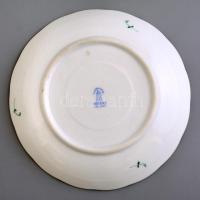 Herendi Apponyi mintás porcelán alj, kézzel festett, jelzett, apró kopásnyomokkal, d. 15 cm