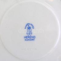 Herendi Apponyi mintás porcelán alj, kézzel festett, jelzett, apró kopásnyomokkal, d. 15 cm
