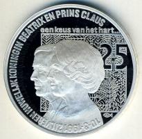 Hollandia 1991. 25Ecu Ag "25. házassági évforduló" T:PP Csak 25.000db! Díszdobozban, tanús...