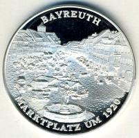 NSZK DN "Bayreuth-vásártér, kastély" Ag emlékérem 14,9g T:PP