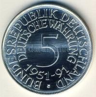 NSZK 1991. "40 éves a német pénzrendszer" Ag emlékérem 1oz (31,103g) T:BU