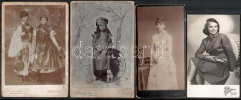 cca 1890-1950 érdekes vegyes fotó gyűjtemény. Népviseletes pár, katonai fotók, kabinetfotók kb 20 db