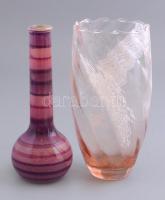 2 db rózsaszín/lila váza, hibátlan állapotban, m: 20 cm