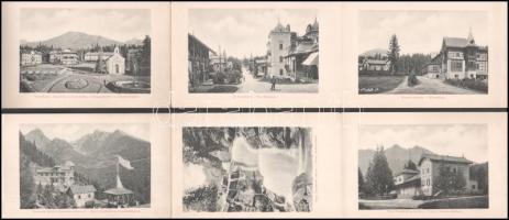 cca 1900 Tátra 18 db képet tartalmazó 2 db hiányos leporello szecessziós papírborítóval, szétvált állapotban / Tatra leporello with 18 pictures .Images parted.