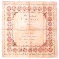 cca 1890 Torino Old England étterem szalvétája / Torino English restaurant napkin 40x40 cm