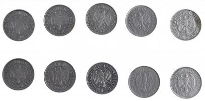 NSZK 1966-1990. 1M Cu-Ni (10db) T:2-3
GFR 1966-1990. 1 Mark Cu-Ni (10pcs) C:XF-F
Krause KM#110