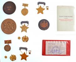~1960-1985. Sós Gyula ipari miniszterhelyettes hagyatékából 10db kitüntetés, emlékérem díszdobozban,...