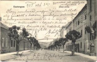 1905 Esztergom, Jókai utca, üzletek, templom