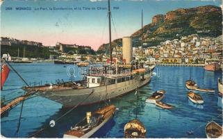 1931 Monaco, Le Port, la Condamine, et la Tete de Chien / port, steamship, boats (EB)