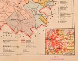 cca 1920 Pest-Pilis-Solt Kiskun vármegye térképe 35x48 cm