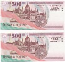 2006. 500Ft "EC" "50. évforduló 1956. október 23." (2x) sorszámkövetők T:I-
Ada...