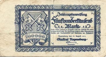 Német Birodalom/Weimari Köztársaság/Regensburg 1923.8.18. 500.000M T:III-