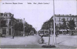 Sofia, Sophia, Sofiya; Rue Marie Louise / street view, trams