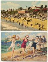 5 db VEGYES külföldi képeslap: fürdőhelyek / 5 mixed postcards with beaches from all over the world