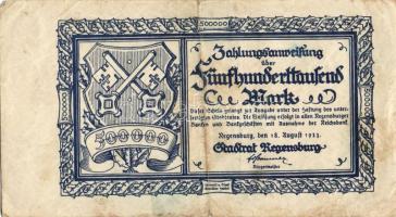 Német Birodalom/Weimari Köztársaság/Regensburg 1923.8.18. 500.000M T:III-/IV+