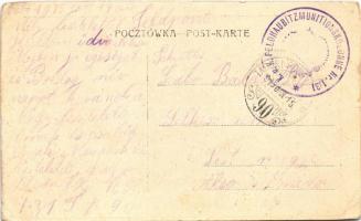 1915 Radomsko, Nowo-Radomsk, Noworadomsk; Stacya / railway station, train, locomotive + "K.u.K....