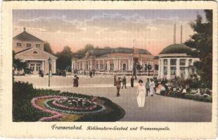 1917 Frantiskovy Lázne, Franzensbad; Kohlensäure-Gasbad und Franzensquelle / spa, bath, spring source (EK)