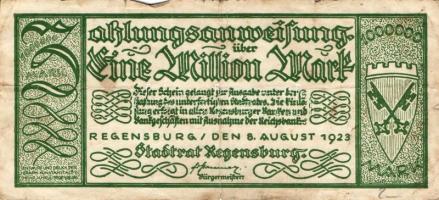 Német Birodalom/Weimari Köztársaság/Regensburg 1923.8.8. 1000.000M T:III-