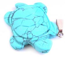 Türkiz teknős medál, 4x3,5 cm