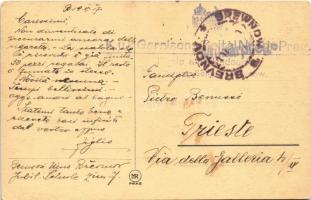 1917 Praha, Prag, Prague; Ein Teil der Karlsbrücke / bridge + "K.u.K. Garnisons-Spital Nr. 11. ...