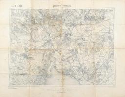 1914 Veszprém és Várpalota környékének katonai térképe, K. u. k. Militärgeographisches Institut, 48×62 cm